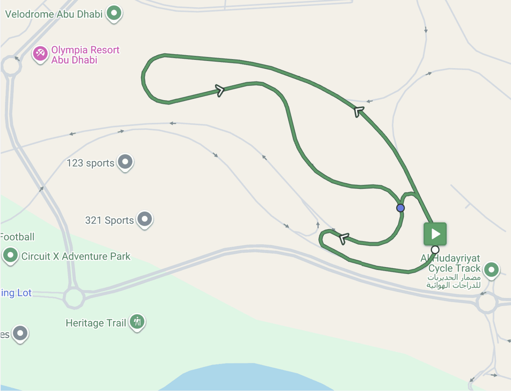 SheRIDES Track map Al Hudayriyat 3km loop